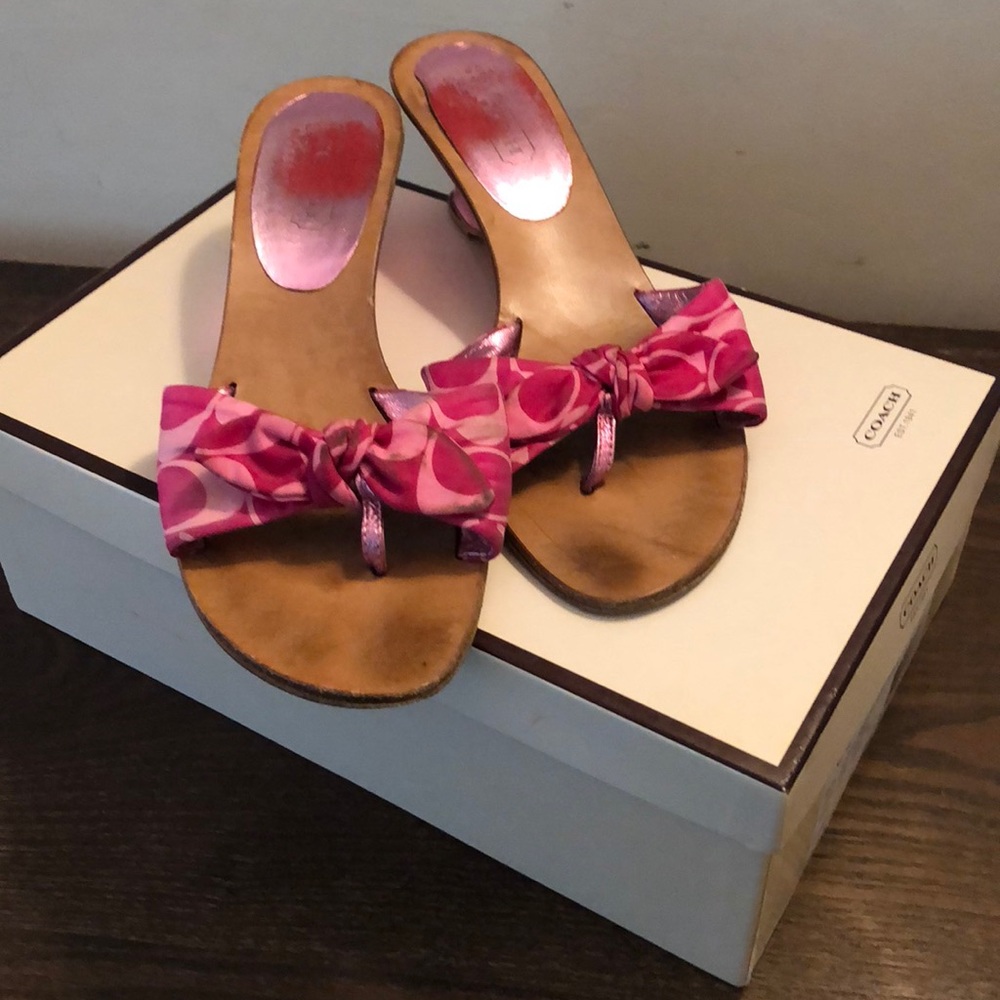 Coach logo sandals